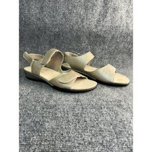 Easy Spirit Sandals Women's 8.5M Gold Leather Sandals Adjustable Ankle Straps